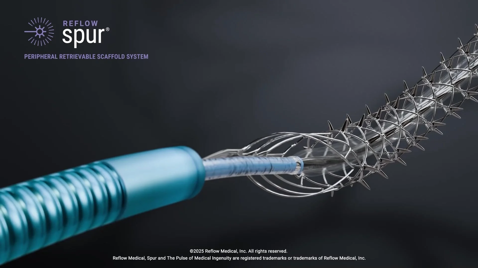 Closeup of Spur scaffold device visualization
